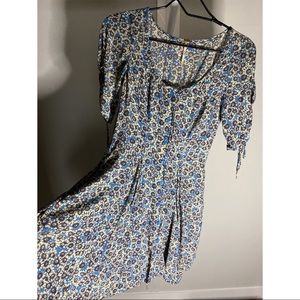 Free People Laced Up Floral Button Down Dress XS